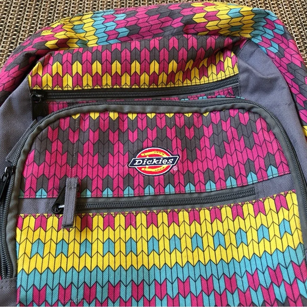 NWOT Dickies Multicolor Tribal Pattern Varsity Bckpack School Campus Work Travel